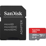 SanDisk Ultra microSDHC Memory Card, 400GB, 120MB/s, C10, UHS, U1, A1, Card W/Adapter