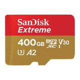 SanDisk Extreme, microSDXC, Memory Card, 400GB, UHS-I, 4K, Class 10, w/ Adapter, 190/130MBs, V30