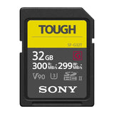 Sony Memory Card, 32GB, SF-G32/T1, UHS-II TOUGH SDHC, CL10,V90, U3, Max R300MB/s, W299MB/s