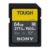 Sony Memory Card, 64GB, SF-M64/T1, UHS-II SD, TOUGH, CL10, U3, Max R260MB/s, W100MB/s