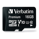 Verbatim Premium microSDHC Memory Card, 44082, With Adapter, 16GB, UHS-1, Class 10, TAA