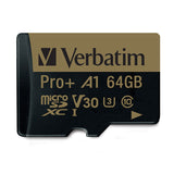 Verbatim ProPlus Memory Card with adapter, 70002, 64GB, microSDXC, 666X, UHS-1, A1, Class 10