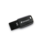 Verbatim, 32GB Ergo USB Flash Drive, Black, Microban Antibacterial Surface