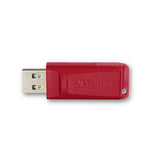 Verbatim Store 'n' Go USB Flash Drive, 95507, 8GB, USB 2.0, Red, TAA, MICROBAN