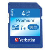 Verbatim Premium SDHC Memory Card, 96171, 4GB, Class 10, TAA