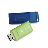 Verbatim Store 'n' Go USB Flash Drive, 99124, 32GB, 2/PK, Blue and Green, MICROBAN