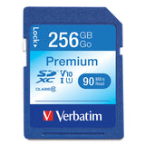 Verbatim Premium SDXC Memory Card, 99828, 256GB, 133X, UHS-1, Class 10, TAA